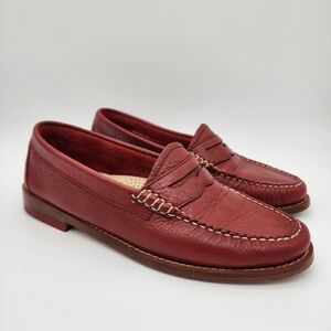 G.H.Bass Weejuns Penny Loafer Handcrafted Leather Dark Red Size 6.5